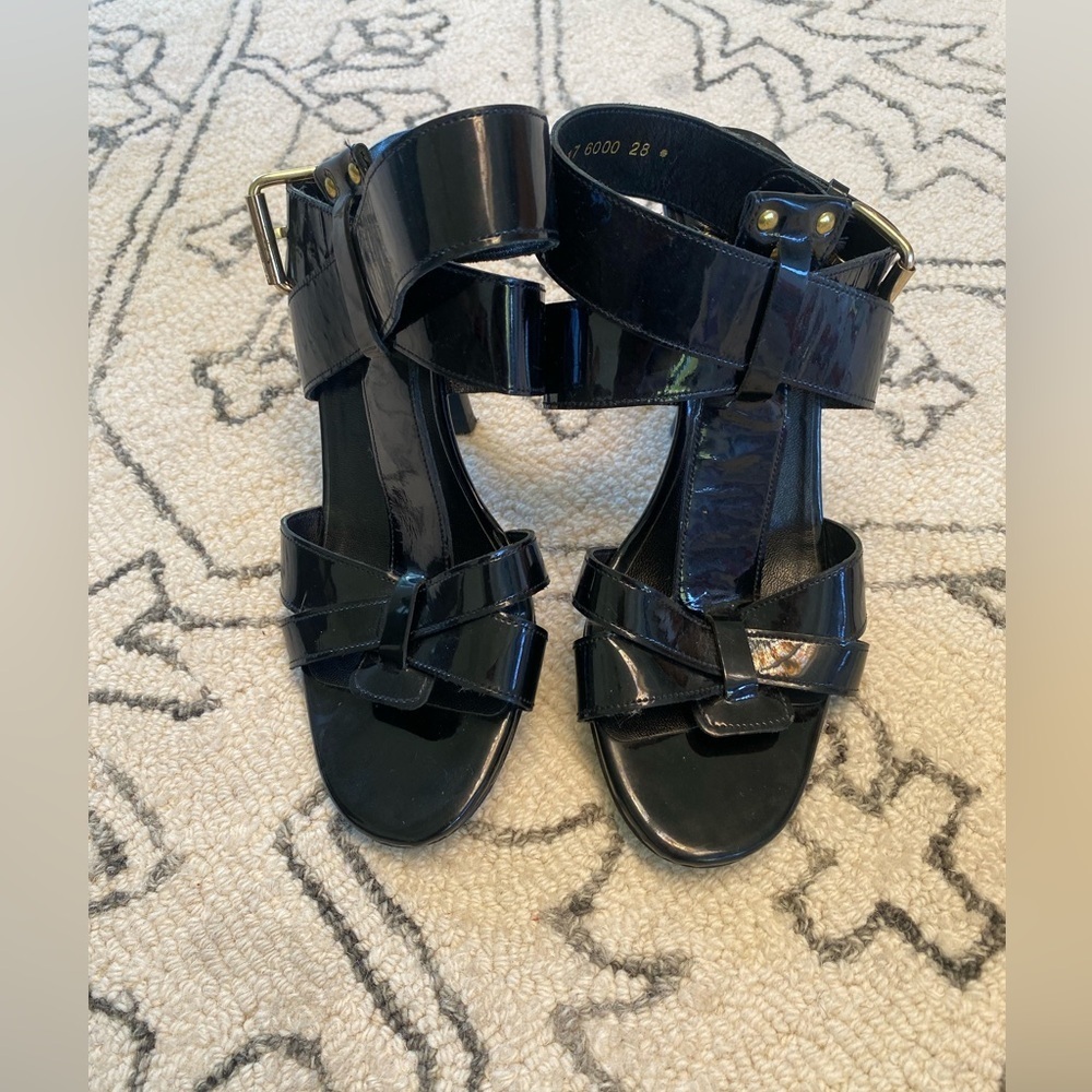 Robert Clergerie x Barneys NY Black Patent Leather Strappy size 39 - Picture 8 of 9